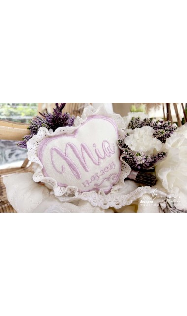 Lumanare de botez cu flori naturale si lavanda Indigo Girl 10